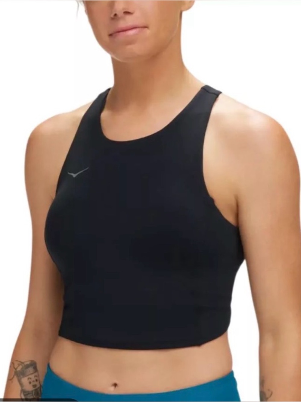 Hoka Elaro Black Cropped Athletic Bra Tank size XL